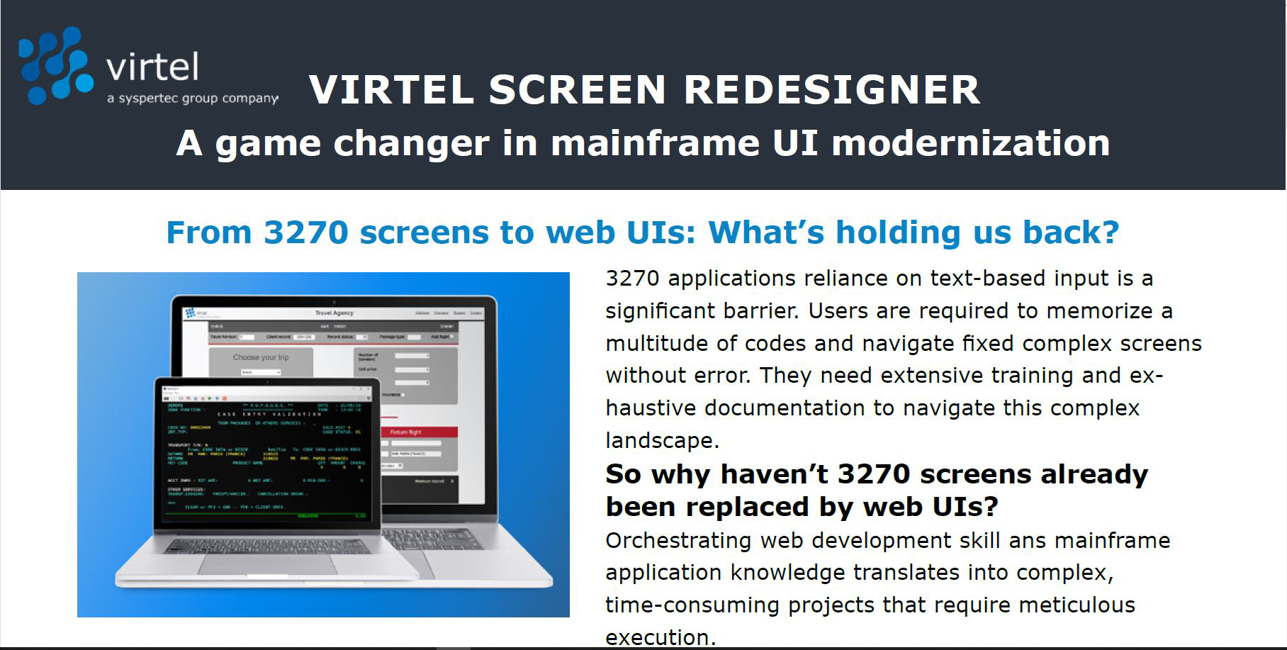 Virtel Screen Redesigner modernise vos interfaces 3270 green screen